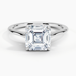 Petite Four Prong Solitaire Asscher Moissanite Ring