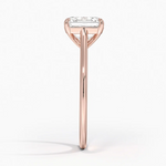 Petite Four Prong Solitaire Asscher Moissanite Ring