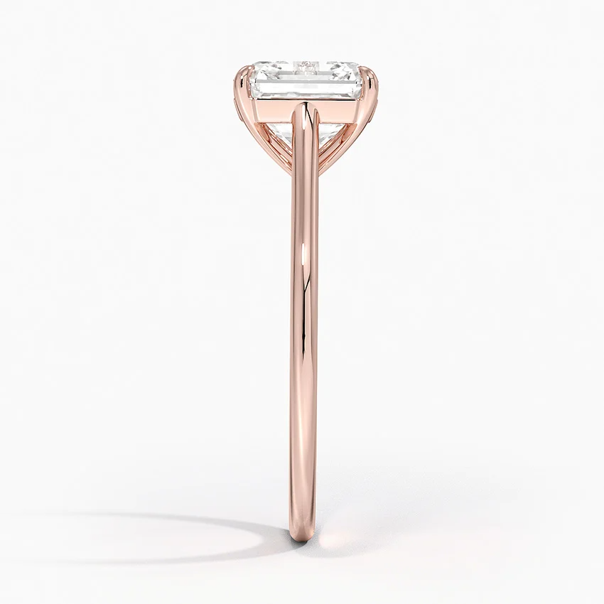 Petite Four Prong Solitaire Asscher Moissanite Ring