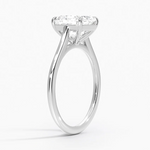 Petite Four Prong Solitaire Asscher Moissanite Ring