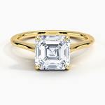 Petite Four Prong Solitaire Asscher Moissanite Ring