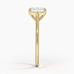 Petite Four Prong Solitaire Asscher Moissanite Ring
