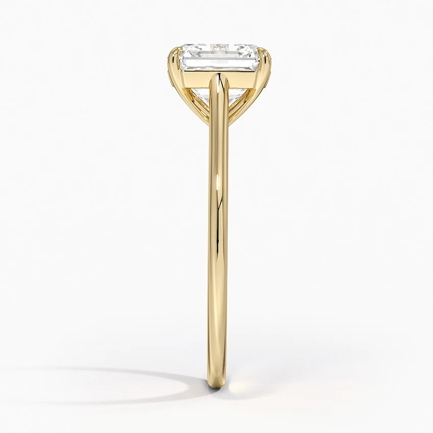 Petite Four Prong Solitaire Asscher Moissanite Ring