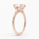 Petite Four Prong Solitaire Asscher Moissanite Ring