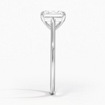 Petite Four Prong Solitaire Asscher Moissanite Ring