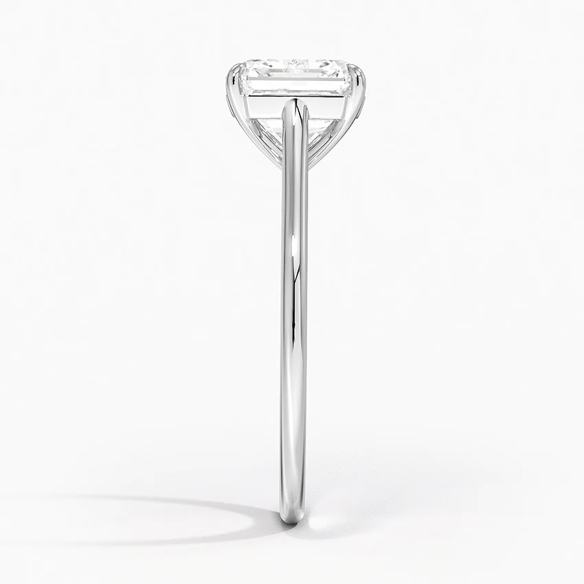Petite Four Prong Solitaire Asscher Moissanite Ring