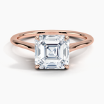 Petite Four Prong Solitaire Asscher Moissanite Ring