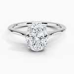 Petite Four Prong Solitaire Oval Moissanite Ring