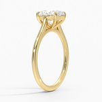 Petite Four Prong Solitaire Oval Moissanite Ring
