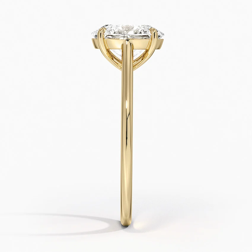 Petite Four Prong Solitaire Oval Moissanite Ring