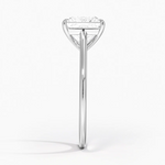 Petite Four Prong Solitaire Princess Moissanite Ring