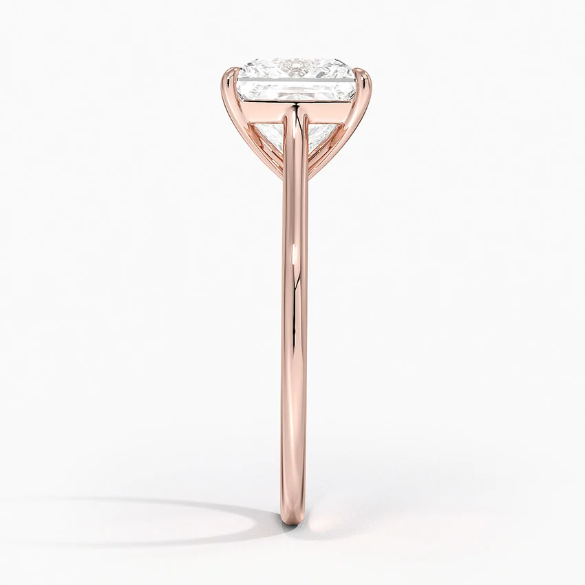 Petite Four Prong Solitaire Princess Moissanite Ring