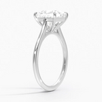 Petite Four Prong Solitaire Princess Moissanite Ring