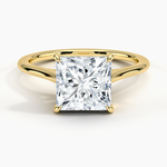 Petite Four Prong Solitaire Princess Moissanite Ring