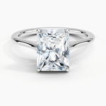 Petite Four Prong Solitaire Radiant Moissanite Ring
