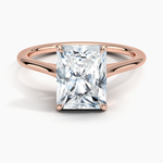 Petite Four Prong Solitaire Radiant Moissanite Ring