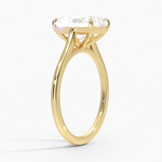 Petite Four Prong Solitaire Radiant Moissanite Ring