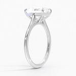 Petite Four Prong Solitaire Radiant Moissanite Ring