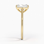 Petite Four Prong Solitaire Radiant Moissanite Ring