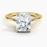 Petite Four Prong Solitaire Radiant Moissanite Ring