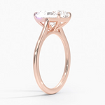 Petite Four Prong Solitaire Radiant Moissanite Ring