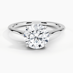 Petite Four Prong Solitaire Round Moissanite Ring