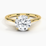 Petite Four Prong Solitaire Round Moissanite Ring
