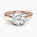 Petite Four Prong Solitaire Round Moissanite Ring