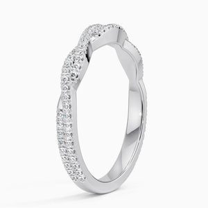 Petite Luxe Twisted Vine Moissanite Wedding Band