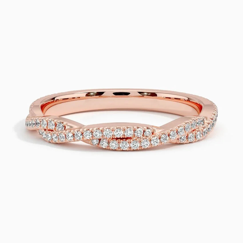 Petite Luxe Twisted Vine Moissanite Wedding Band