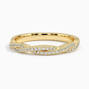 Petite Luxe Twisted Vine Moissanite Wedding Band