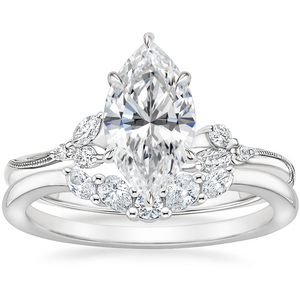 Petite Marquise Cut Moissanite Engagement Ring