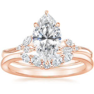 Petite Marquise Cut Moissanite Engagement Ring