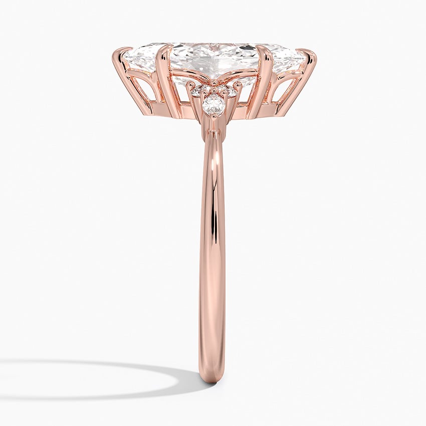 Petite Marquise Moissanite Engagement Ring with Accent Stones