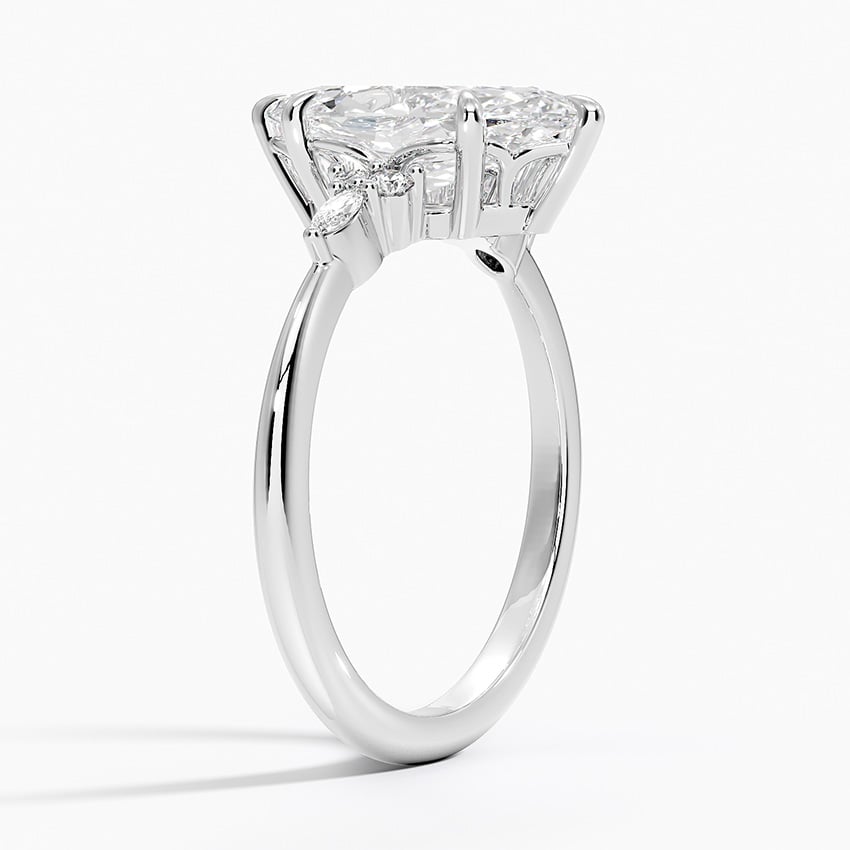 Petite Marquise Moissanite Engagement Ring with Accent Stones