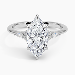 Petite Marquise Moissanite Engagement Ring with Accent Stones