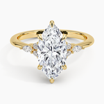Petite Marquise Moissanite Engagement Ring with Accent Stones
