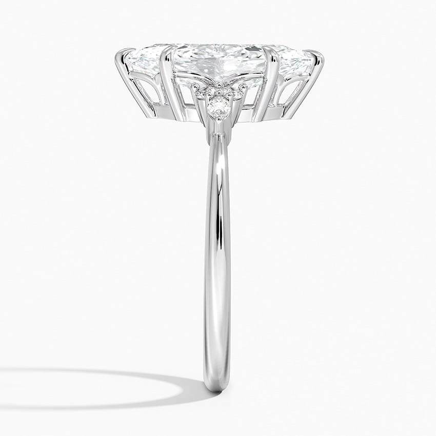 Petite Marquise Moissanite Engagement Ring with Accent Stones