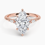 Petite Marquise Moissanite Engagement Ring with Accent Stones