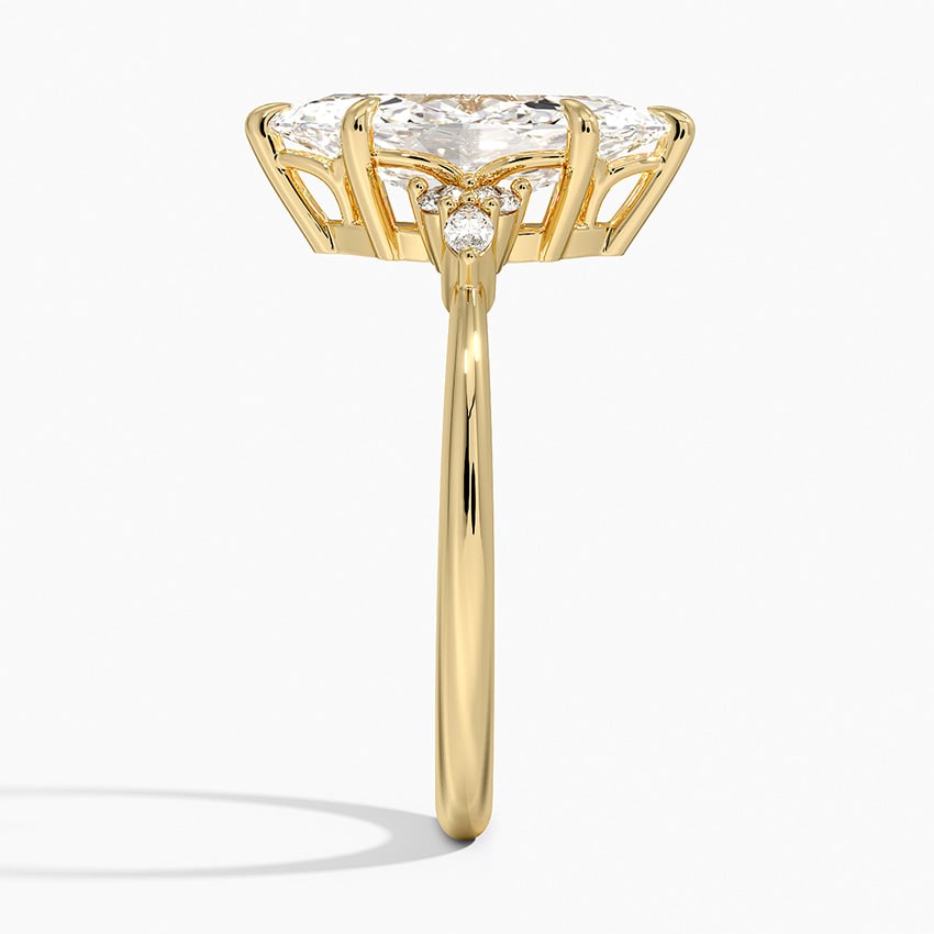 Petite Marquise Moissanite Engagement Ring with Accent Stones