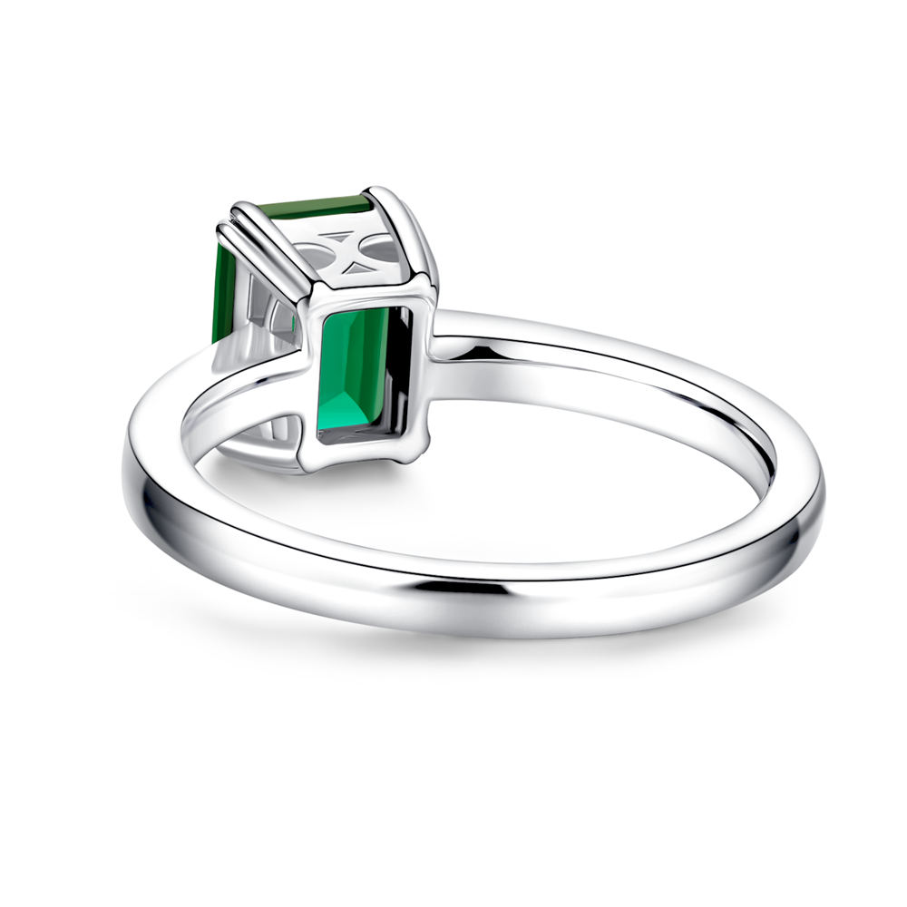 Petite Micropavé Emerald-Cut Emerald Ring