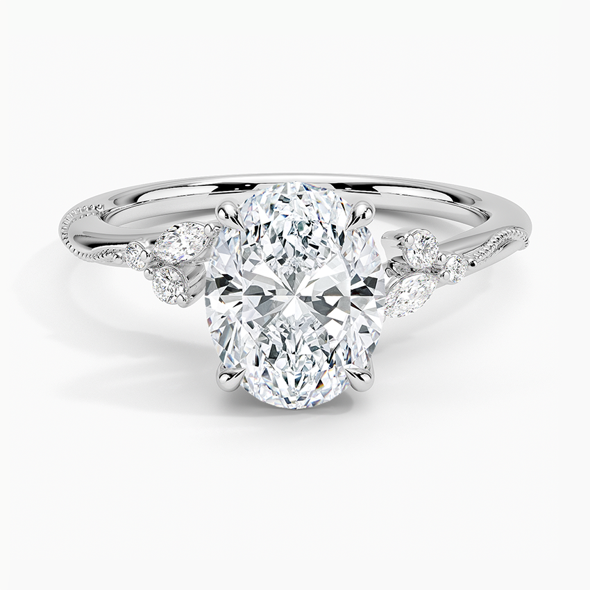 Petite Oval Shaped Moissanite Engagement Ring