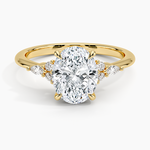 Petite Oval Shaped Moissanite Engagement Ring with Accent Stones