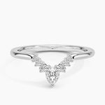 Petite Pear and Round Shaped Moissanite Wedding Band