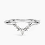 Petite Pear and Round Shaped Moissanite Wedding Band