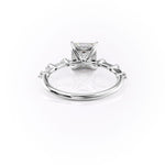 Petite Princess Cut Moissanite Engagement Ring with Hidden Halo