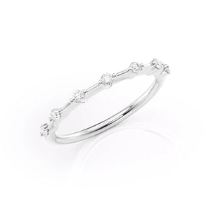 Petite Round Shaped Moissanite Wedding Band