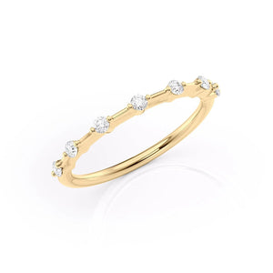 Petite Round Shaped Moissanite Wedding Band