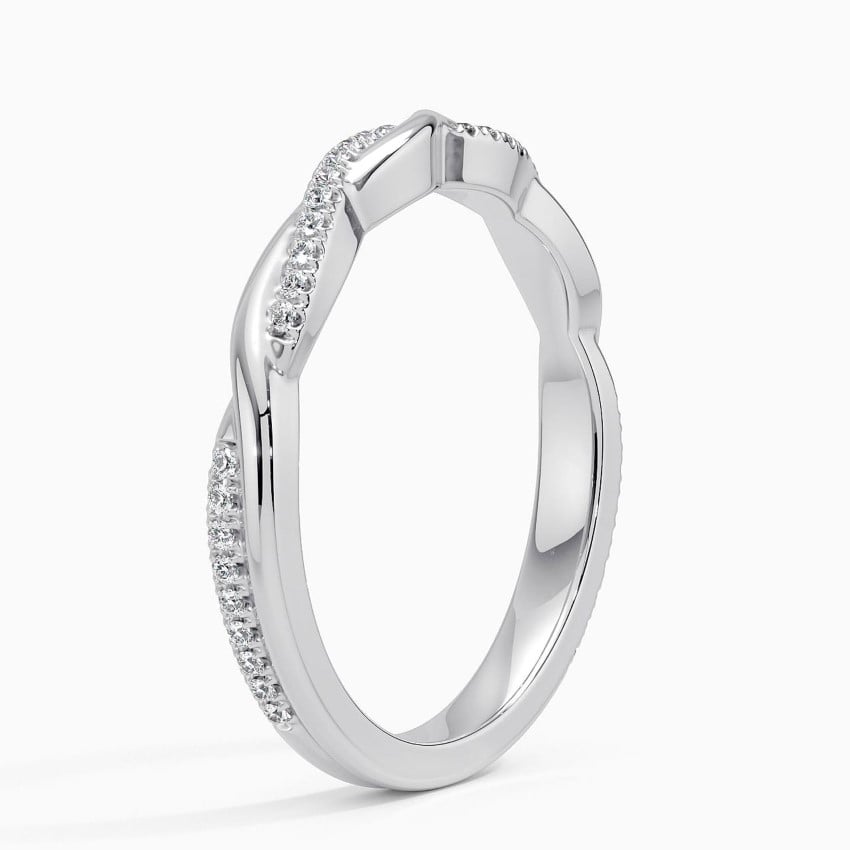 Petite Twisted Vine Moissanite Wedding Band