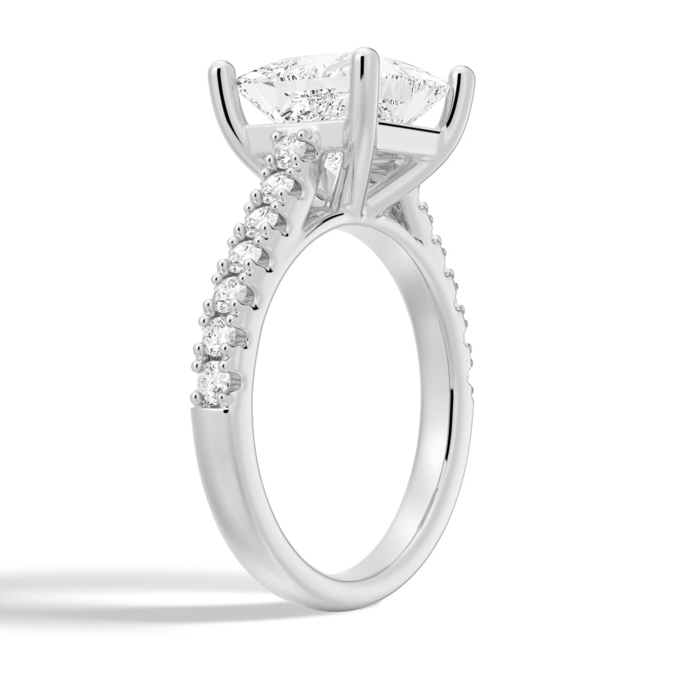 Princess Cut Pavé Moissanite Engagement Ring